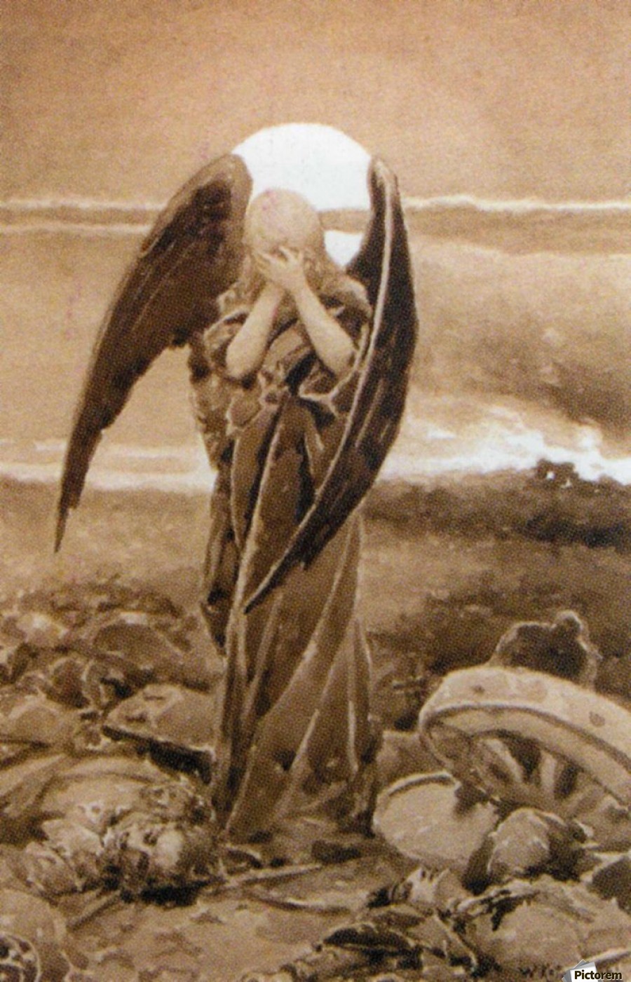 Angel cry by Vasili Alexandrovich Wilhelm Kotarbinsky Wall Art